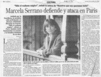 Marcela Serrano defiende y ataca en París  [artículo].