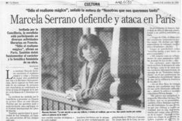 Marcela Serrano defiende y ataca en París  [artículo].