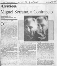 Miguel Serrano, a contrapelo  [artículo] Antonio Avaria.
