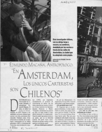"En Amsterdam, los únicos carteristas son chilenos"