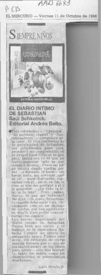 El diario íntimo de Sebastián  [artículo] Adán Méndez R.