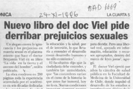 Nuevo libro del doc Viel pide derribar prejuicios sexuales  [artículo].