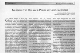 La madre y el hijo en la poesía de Gabriela Mistral  [artículo] Andrés Cifuentes Ramírez.