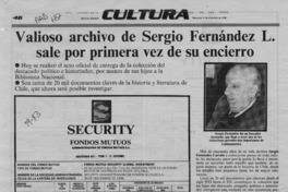Valiosos archivo de Sergio Fernández L., sale por primera vez de su encierro  [artículo].