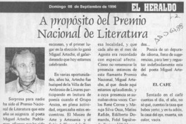 A propósito del Premio Nacional de Literatura  [artículo] E. J.