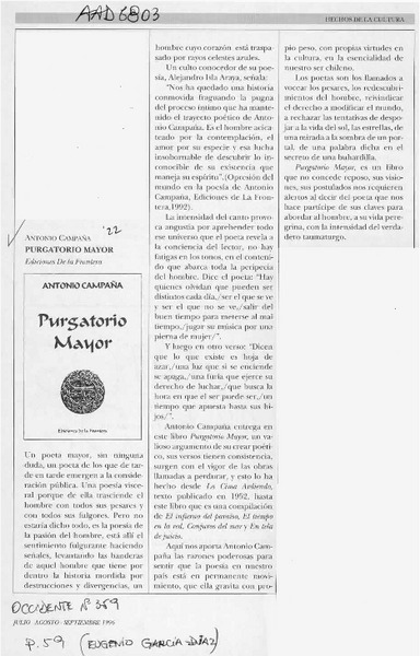 Purgatorio mayor  [artículo] Eugenio García-Díaz.