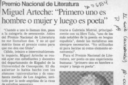 Miguel Arteche, "Primero uno es hombre o mujer y luego es poeta"  [artículo].