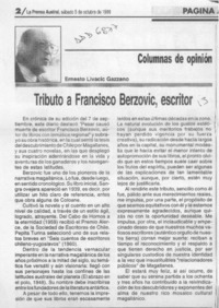 Tributo a Francisco Berzovic, escritor  [artículo] Ernesto Livacic Gazzano.