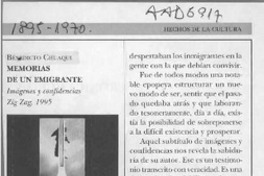 Memorias de un emigrante  [artículo] Eugenio García-Díaz.