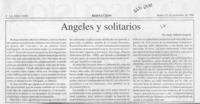 Angeles y solitarios  [artículo] Juan Gabriel Araya G.