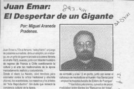 Juan Emar, el despertar de un gigante  [artículo] Miguel Araneda Pradenas.
