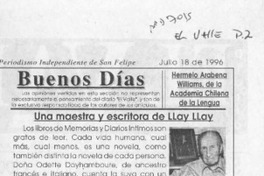 Una maestra y escritora de Llay Llay  [artículo] Hermelo Arabena Williams.