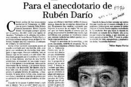 Para el anecdotario de Rubén Darío  [artículo] Víctor Rojas Farías.