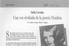 Una voz olvidada de la poesía maulina  [artículo] Guillermo Vásquez Méndez.