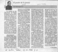El poder de la poesía  [artículo] Luis Madariaga O.