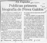 Publican primera biografía de Pérez Galdós
