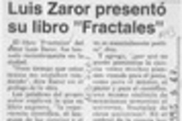 Luis Zaror presentó su libro "Fractales"  [artículo].