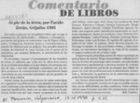 Al pie de la letra, por Faride Zerán  [artículo] H.R. Cortés.