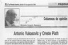 Antonio Vukasovic y Oreste Plath  [artículo] Ernesto Livacic Gazzano.