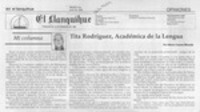 Tita Rodríguez, académica de la lengua  [artículo] Héctor Cuevas Miranda.