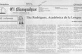 Tita Rodríguez, académica de la lengua  [artículo] Héctor Cuevas Miranda.