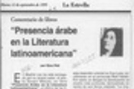 "Presencia árabe en la literatura latinoamericana"  [artículo] Sara Vial.