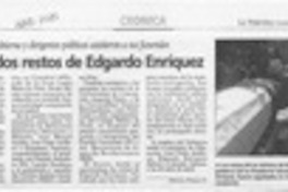 Sepultados restos de Edgardo Enríquez  [artículo] Manuel Perales R.