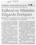 Falleció ex Ministro Edgardo Enríquez  [artículo].