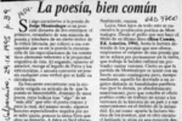 La poesía, bien común  [artículo] Patricio Tello.