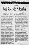 José Ricardo Morales recibe condecoración  [artículo] Héctor González V.