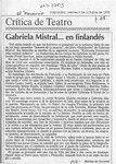 Gabriela Mistral -- en finlandés  [artículo] Marina de Navasal.