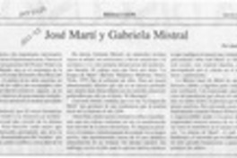José Martí y Gabriela Mistral  [artículo] Juan Gabriel Araya.