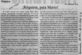 Réquiem, para Mario!  [artículo] Abelardo Troy.