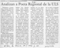 Analizan a poeta regional de la ULS  [artículo].
