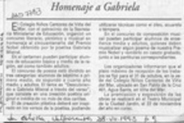 Homenaje a Gabriela  [artículo].