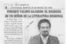 Enrique Valdés Gajardo, el regreso de un señor de la literatura regional  [artículo].