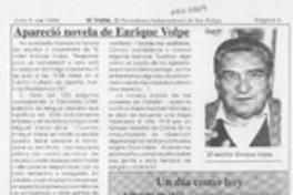 Apareció novela de Enrique Volpe  [artículo].