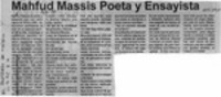 Mahfud Massis poeta y ensayista  [artículo].