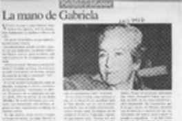 La mano de Gabriela  [artículo] Rodolfo Garcés Guzmán.