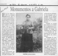 Monumentos a Gabriela  [artículo].