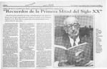 "Recuerdos de la primera mitad del siglo XX"  [artículo].