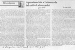 Arpoximación a Lafourcade (al estilo Lafourcade)  [artículo] Jorge Loncón.