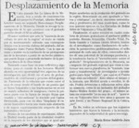 Desplazamiento de la memoria  [artículo] María Ester Saldivia Jara.