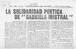La solidaridad poética de Gabriela Mistral  [artículo] Alonso de la Fuente Moreno.