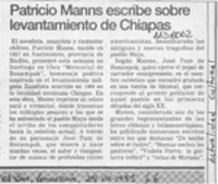 Patricio Manns escribe sobre levantamiento de Chiapas  [artículo].