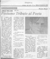 Póstumo tributo al poeta  [artículo] Armando Aravena.