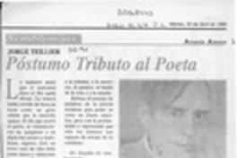 Póstumo tributo al poeta  [artículo] Armando Aravena.