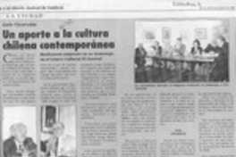 Un Aporte a la cultura chilena contemporánea  [artículo].