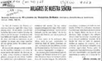 Milagros de nuestra señora  [artículo] Alberto Arraño.