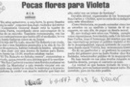 Pocas flores para Violeta  [artículo] M. E. M.